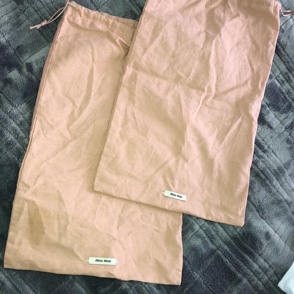 Miu Miu linen storage pouch for leather goods